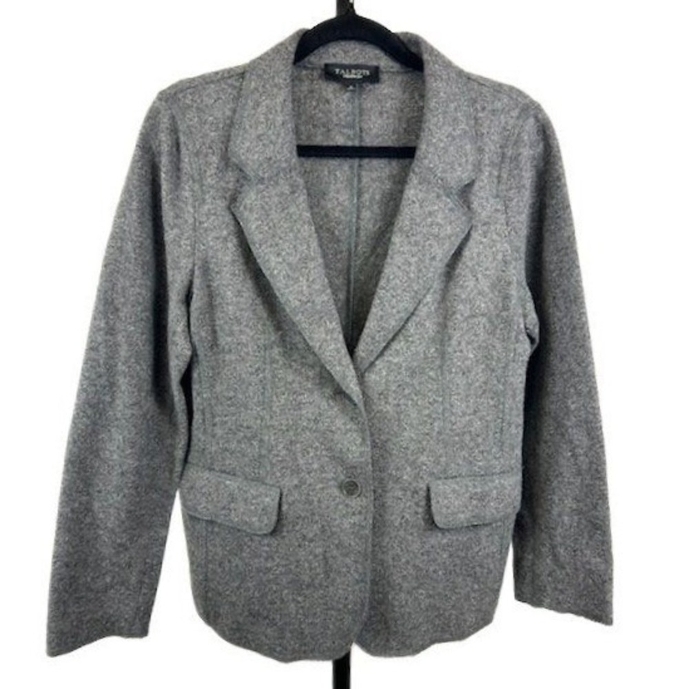 Talbots Blazer Women's Size 10 Gray Wool Blend Pockets Jacket Equestrian Classic
